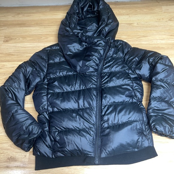 Nike Sportswear Down Filled Short Jacket‎ Asymmetric Zip Black 854767-010 Medium - Picture 1 of 6